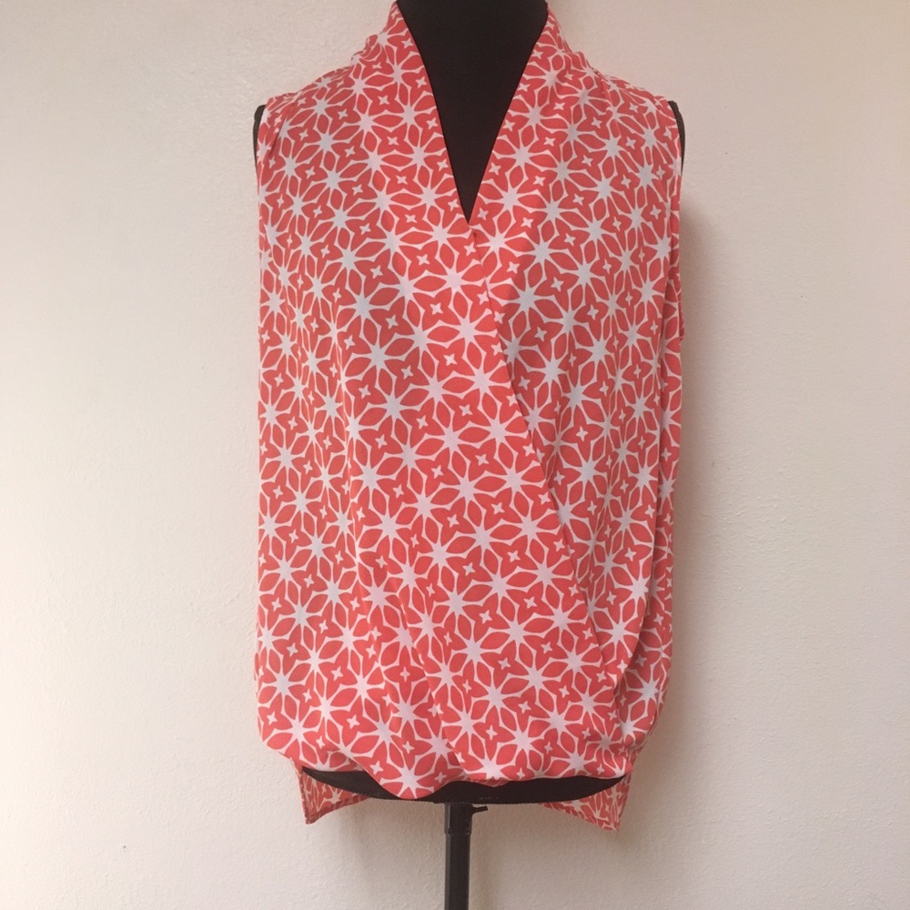 Pleione Surplice Sleeveless Blouse